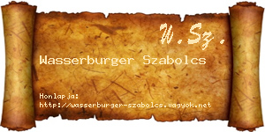 Wasserburger Szabolcs névjegykártya