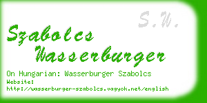 szabolcs wasserburger business card